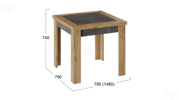Стол раздвижной Хьюстон тип 3 Дуб Вотан, Моод темный