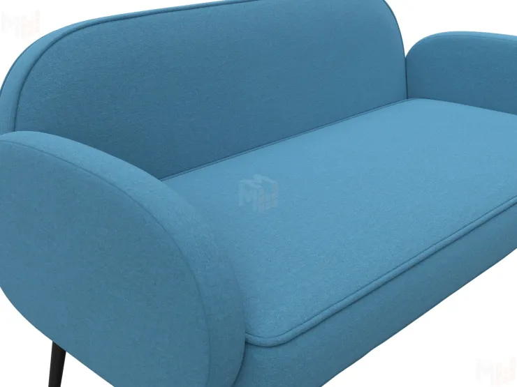 Диван прямой Лига-086 ( Амур 10 голубой )