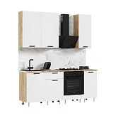 Кухня Рио New 2,0/900 (490) комп №2 ЛДСП Белый глянец/Дуб крафт (Дуб вотан)