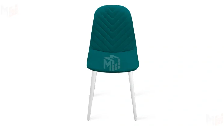 Стул Шерри К1С  Белый матовый, Велюр Confetti Izumrud