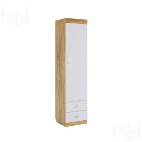 Шкаф комбинированный (с ящ. 1-створчатый) Форсаж дуб крафт золотой/белый