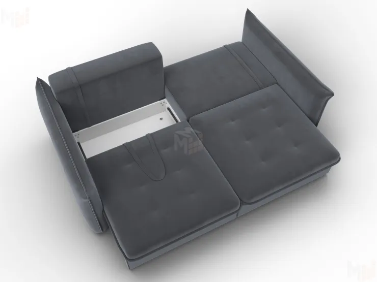 Диван прямой Лига-100 НПБ ( SEVEN 17 серый )