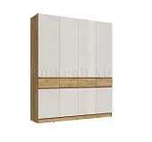 Шкаф Роджина 4-х створчатый (дуб крафт/белый глянец)