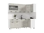 Кухня Рио New угловая 2,2*1,0м (490) Крафт белый, Белый (Антарес)