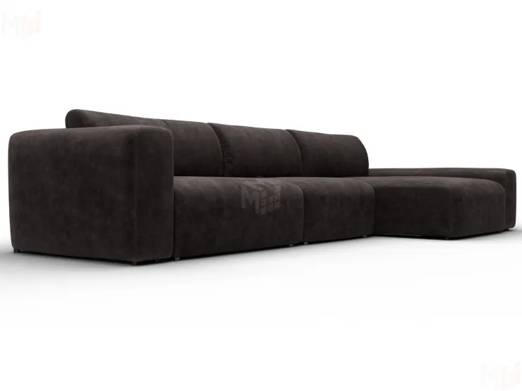 Диван угловой Лига-066 НПБ Лонг угол правый ( BRUT 17 коричневый )