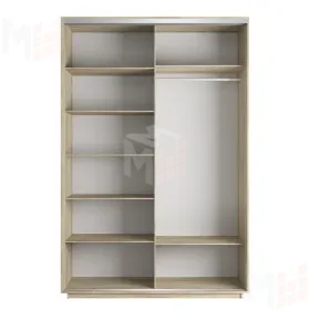 Шкаф-купе Оптим 2-х дверный 4 секции Зеркало 160 см. 1 штанга, 7 полок