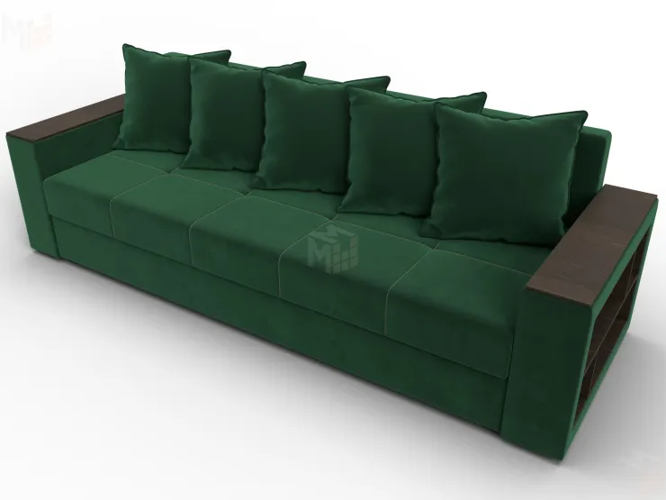 Диван прямой Дубай Лайт ( SEVEN 626 зеленый )