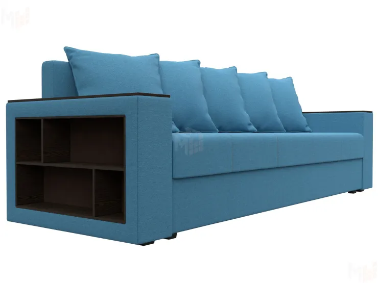 Диван прямой Дубай Лайт полки слева ( Голубой )