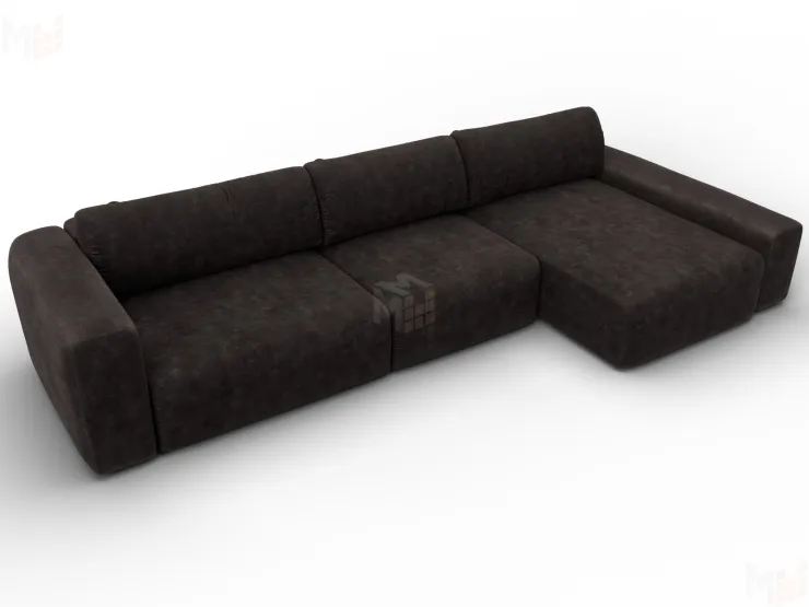 Диван угловой Лига-066 НПБ Лонг угол правый ( BRUT 17 коричневый )