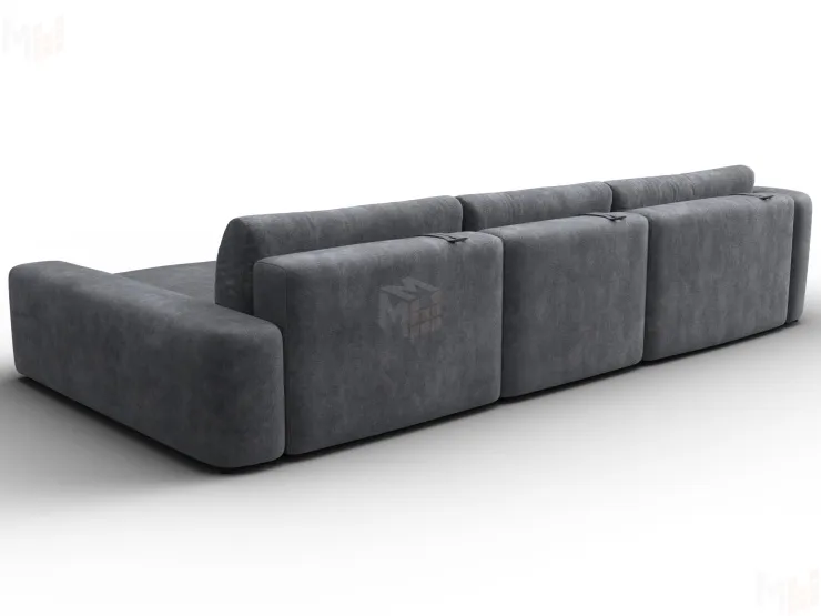 Диван угловой Лига-066 НПБ Лонг угол правый ( BRUT 16 темно-серый )