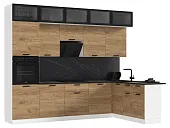 Кухня Рио New угловая 3,0*1,8 м (490) Дуб крафт, белый (Антарес)