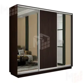 Шкаф-купе Экспресс трио 2 зеркала 2400 (Венге)