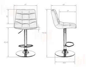 Стул барный DOBRIN TAILOR (серый велюр (MJ9-75))