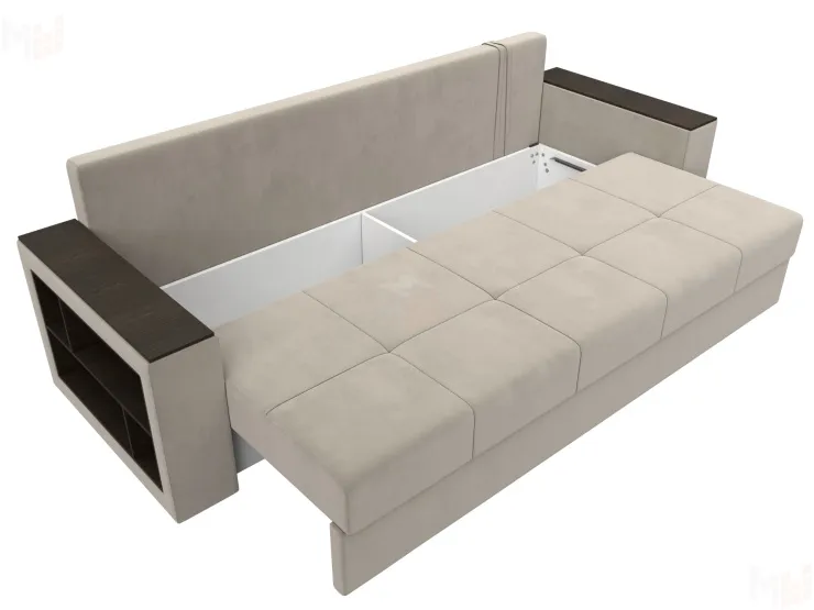 Диван прямой Дубай Лайт полки слева ( Бежевый )