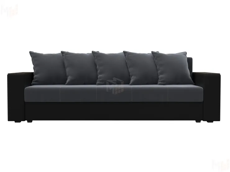 Диван прямой Дубай Лайт ( Серый\Черный )