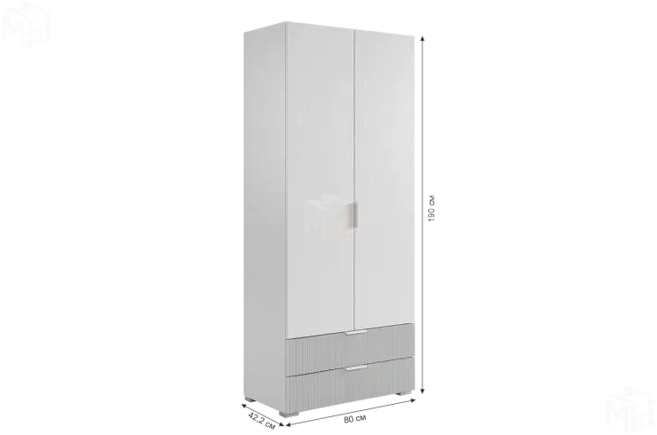 Шкаф двухдверный Зефир  120.01 белое дерево/пудра розовая (эмаль)