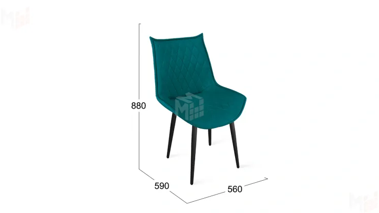 Стул Фэнди К1С  Черный муар, Велюр Confetti Izumrud