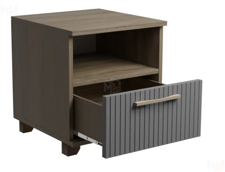 Тумба прикроватная Копенгаген с ящиком (дуб самдал/серый графит)