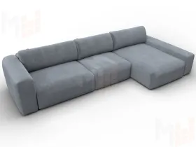 Диван угловой Лига-066 НПБ Лонг угол правый ( TOWER 10 серый )