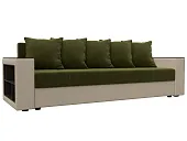 Диван прямой Дубай Лайт полки слева ( Зеленый\Бежевый )