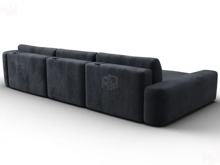 Диван угловой Лига-066 НПБ Лонг угол левый ( TOWER 11 темно-серый )