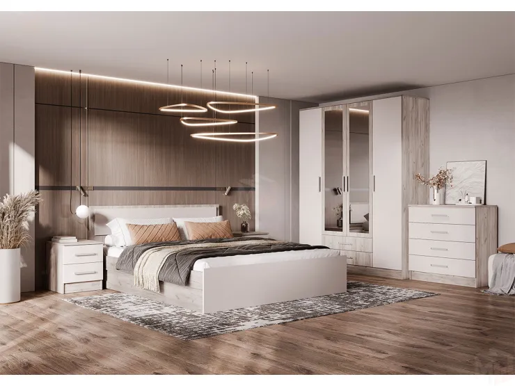 Шкаф Мартина 4-х створчатый (дуб крафт серый/кашемир)