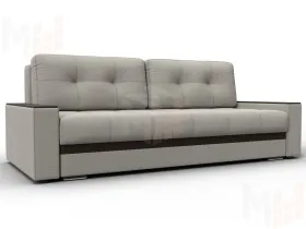 Диван прямой с декором Лига-096 НПБ ( Амур 02 Бежевый/Коричневый )