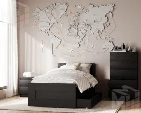 2.02.04.160.5 СИРИУС кровать одинарная 80х200 Дуб Венге RU