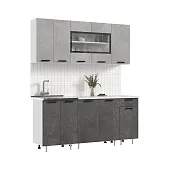 Кухня Рио New 1,8 ЛДСП Бетон светлый/Бетон темный, Белый (Антарес)