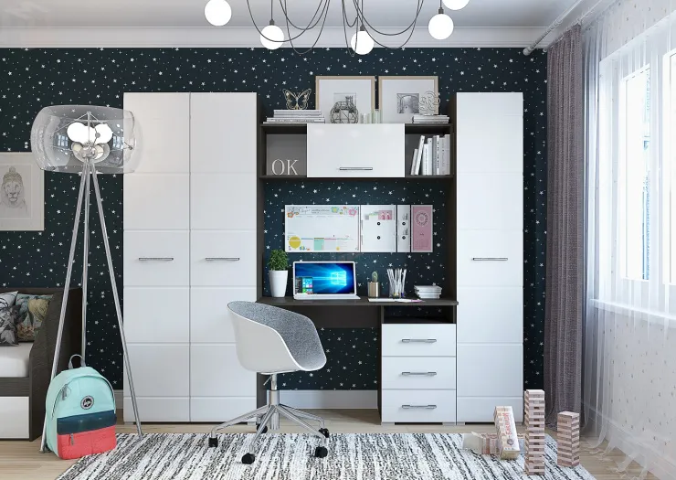 Полка навесная Ненси 1200 (венге/белый)