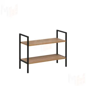 Стеллаж Leset Стилвуд 22 широкий, 2 полки (Чёрный/Дуб крафт золотой)