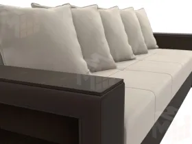 Диван прямой Дубай Лайт полки слева ( Бежевый\Коричневый )