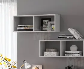 Книжная полка Токио Белый текстурный