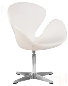 Кресло дизайнерское DOBRIN SWAN (белый кожзам P23)