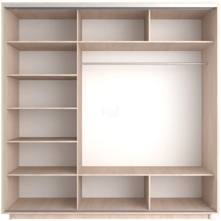 Шкаф-купе Экспресс трио 1 зеркало 1800 (ясень шимо светлый)