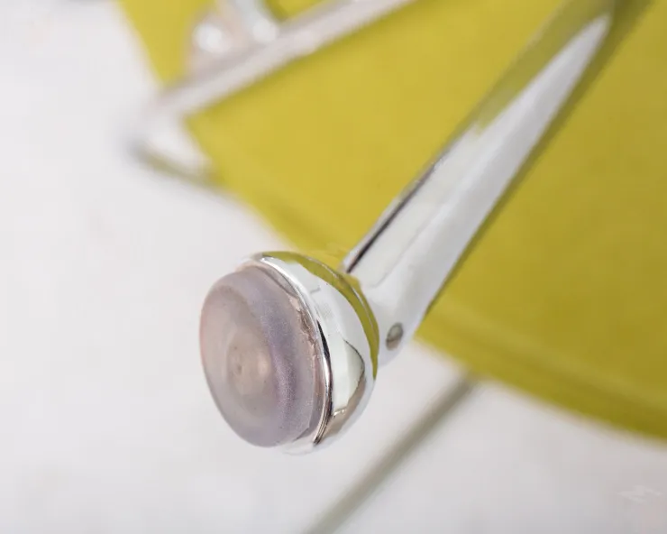 Кресло дизайнерское DOBRIN EMILY (светло-зеленая ткань AF3, хромированная сталь)