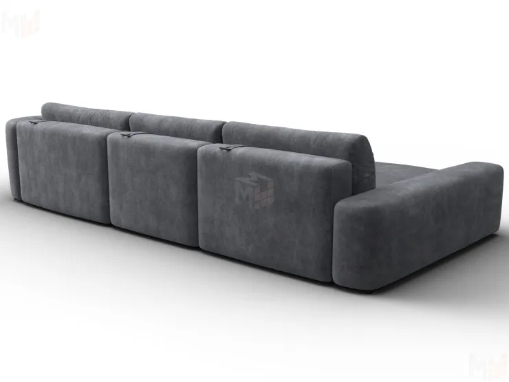 Диван угловой Лига-066 НПБ Лонг угол левый ( BRUT 16 темно-серый )