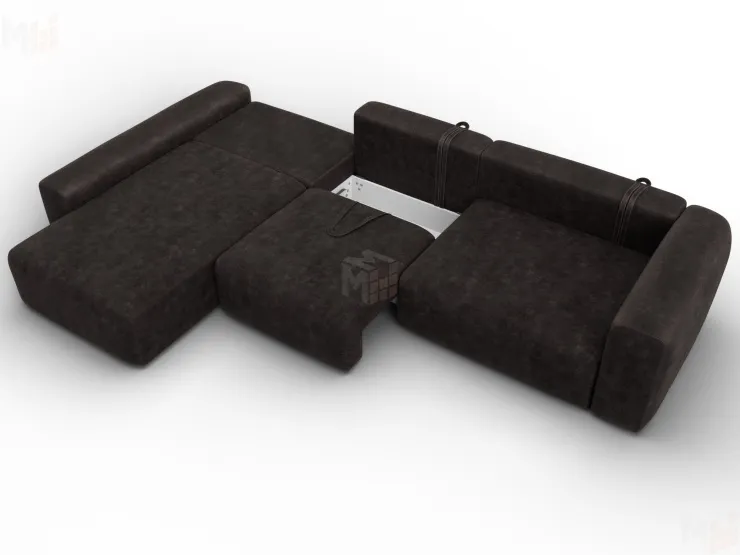 Диван угловой Лига-066 НПБ Лонг угол левый ( BRUT 17 коричневый )