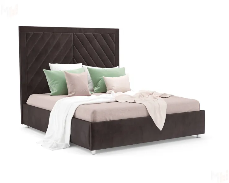 Кровать Мишель 140 см (Бархат шоколадный Star Velvet 60 Coffee)