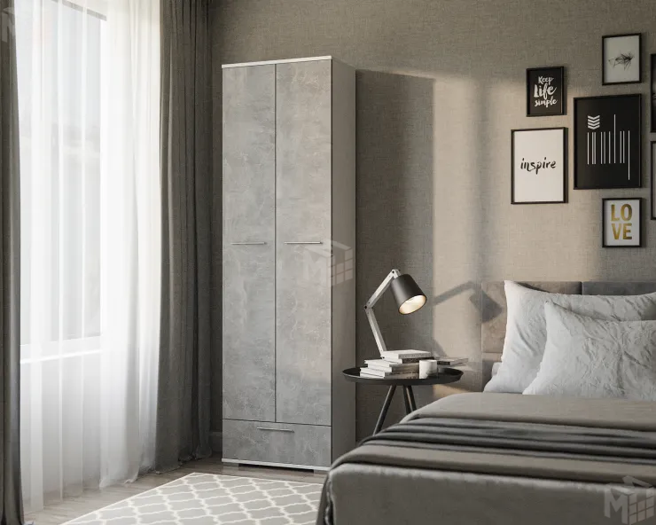 Шкаф Калифорния (Белый / Ателье Светлый)