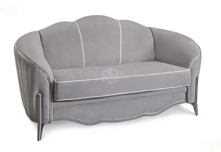 Диван Гравита 2х местный серый серебро  без раскладного механизма