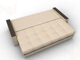 Диван прямой с декором Лига-096 НПБ ( Бежевый\Коричневый )