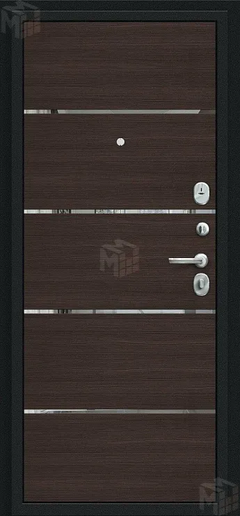 Входная металлическая дверь Лайн Букле черное/Wenge Veralinga