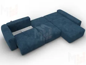 Диван угловой Лига-066 НПБ Лонг угол правый ( BRUT 11 синий )