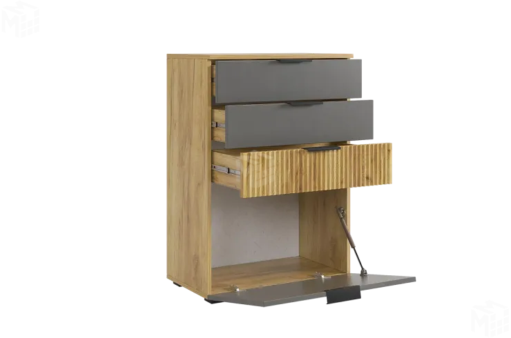 Комод Бери дуб крафт золотой/графит