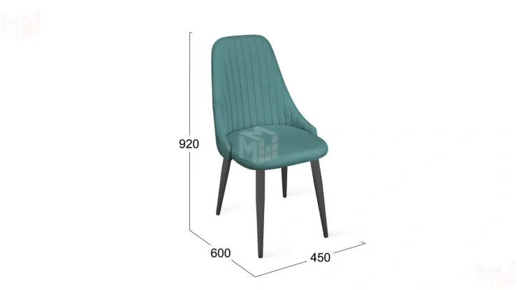 Стул Франк (конус) исп. 2 - ДП2-30 Графит/Микровелюр Madera Aquamarine (аквамарин)