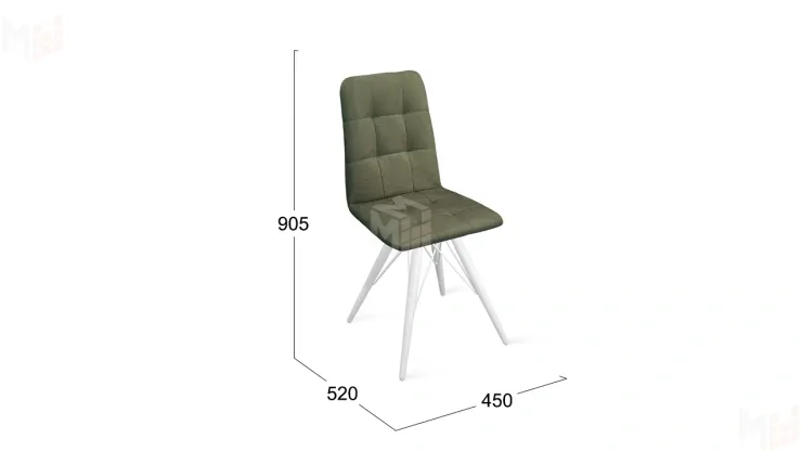 Стул Аспен К3 Белый матовый, Микровелюр Jercy Deep Green