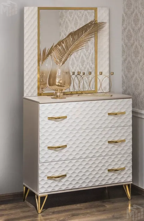 Зеркало Lara ППУ белый глянец