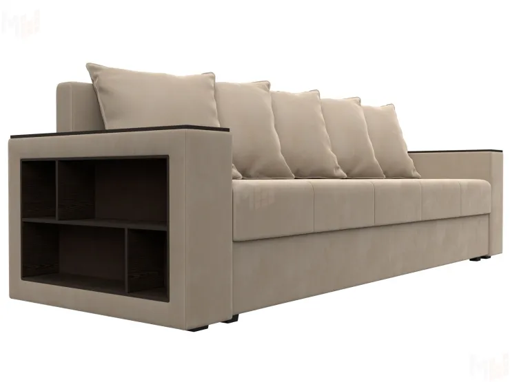 Диван прямой Дубай Лайт полки слева ( Бежевый )