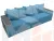 Диван прямой Дубай Лайт полки слева ( Голубой )